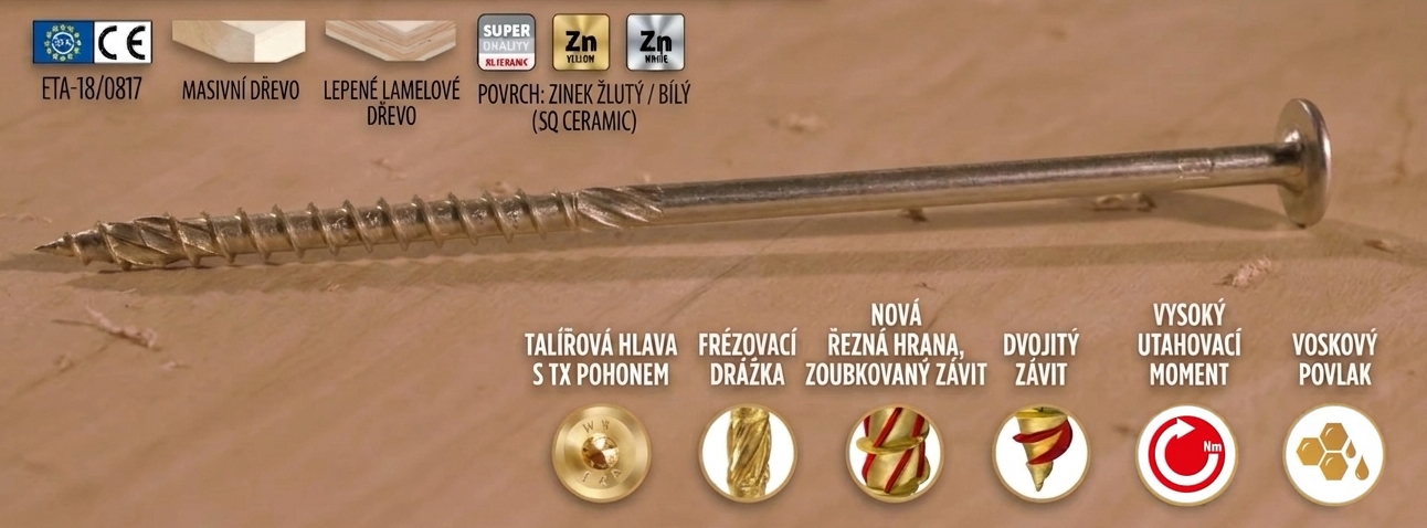 Konstrukční vruty s talířovou hlavou KLIMAS