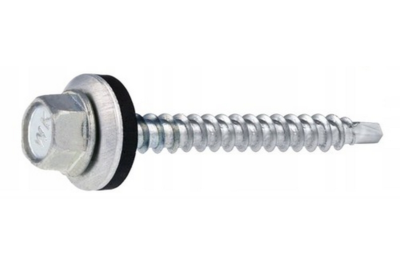 Samořezný střešní farmářský šroub KLIMAS 4,8 x 100 mm bez laku s podložkou EPDM (100 ks/bal)