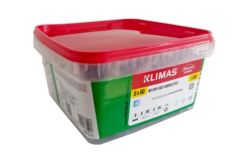 Vrut do betonu 6x85 mm TORX T30 ZH s rámovou hmoždinkou 8x80 mm se zápustným límcem (150 ks/bal)