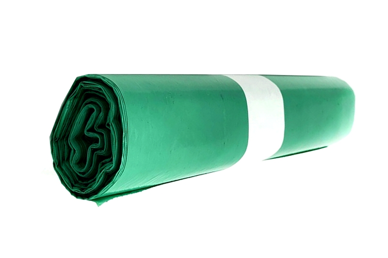 Zelený extra pevný odpadový LDPE pytel na tříděné sklo 80 µm / 240 l (5 ks/bal)