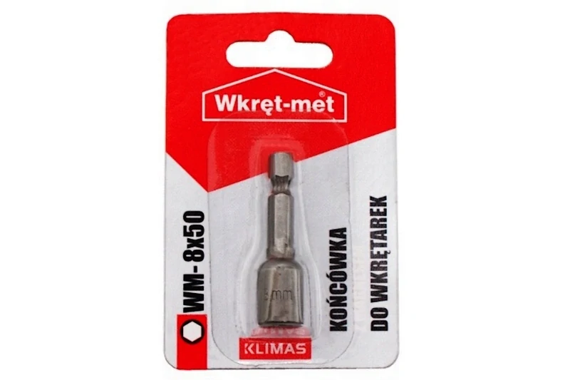 Magnetický utahovací nástavec KLIMAS pro farmářské šrouby 8 x 50 mm 1/4" 