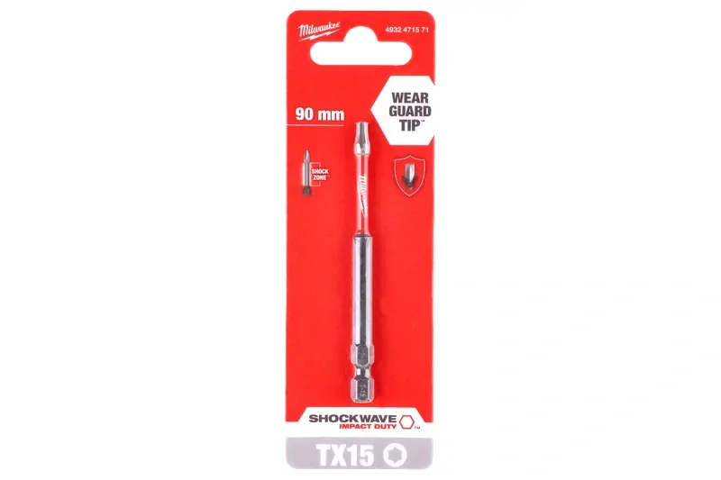 Prodloužený nárazový bit 1/4" TORX T15 x 90 mm Milwaukee SHOCKWAVE™ IMPACT DUTY 