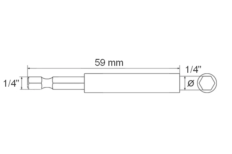 Magnetický držák bitů BIT-X 1/4" 59 mm