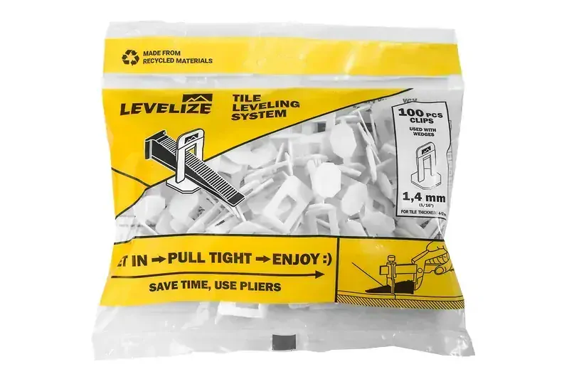 Spony 1,4 mm pro systém vyrovnávání dlaždic LEVELIZE (100 ks)