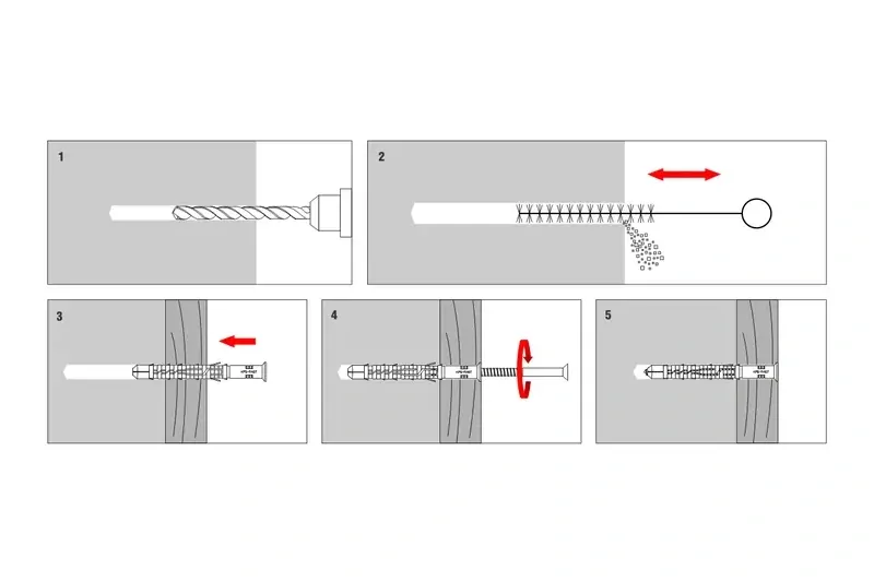 Vrut do betonu 7x235 mm TORX T40 ZH s rámovou hmoždinkou 10x230 mm se zápustným límcem (25 ks/bal)