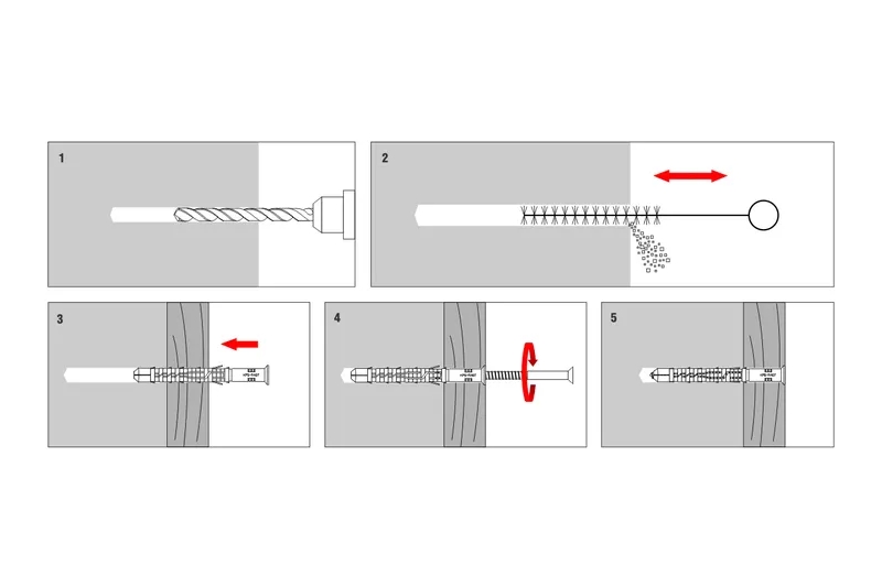 Vrut do betonu 6x85 mm TORX T30 ZH s rámovou hmoždinkou 8x80 mm se zápustným límcem (150 ks/bal)