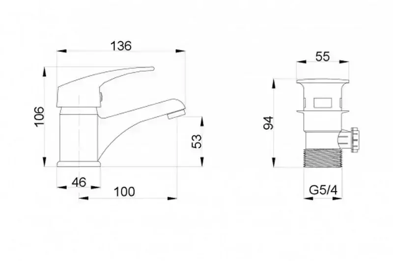  Koupelnová páková umyvadlová stojánková baterie s odpadní sadou