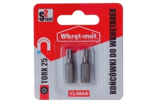 Profesionální bit KLIMAS S2 1/4" TORX TX25  - T25x25 mm (2 ks/bal)
