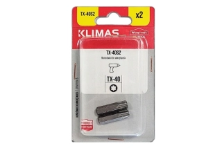 Profesionální bit KLIMAS S2 1/4" TORX TX40  - T40x25 mm (2 ks/bal)