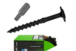 Konstrukční vrut PFS+ 6x40 talířová hlava TORX T30 černý Zn (100 ks v balení)