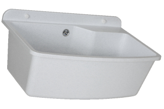 Technický dřez XXL BÍLÝ 61 x 44 x 23 cm z polypropylenu + sifon, montážní set