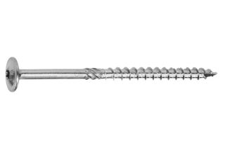 Konstrukční tesařský vrut BÍLÝ zinek 5x120 TORX T25 Zn TH talířová hlava (100 ks/bal)