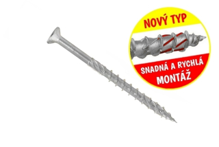 Konstrukční vrut do dřeva KLIMAS 5x80 TORX zápustná hlava TX25 BÍLÝ Zn (200 ks v balení)