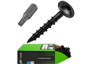 Konstrukční vrut PFS+ 6x30 talířová hlava TORX T30 černý Zn (100 ks v balení)